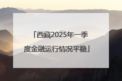西藏2025年一季度金融运行情况平稳