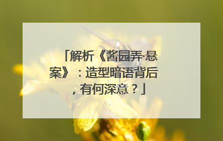 解析《酱园弄·悬案》：造型暗语背后，有何深意？