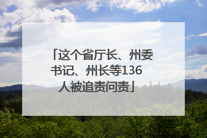 这个省厅长、州委书记、州长等136人被追责问责