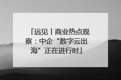远见丨商业热点观察：中企“数字云出海”正在进行时
