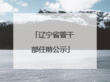 辽宁省管干部任前公示