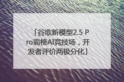 谷歌新模型2.5 Pro霸榜AI竞技场，开发者评价两极分化