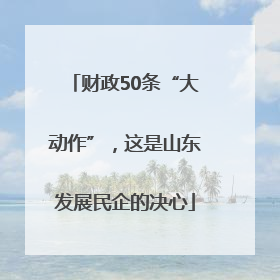 财政50条“大动作”，这是山东发展民企的决心