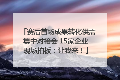 赛后首场成果转化供需集中对接会 15家企业现场拍板：让我来！