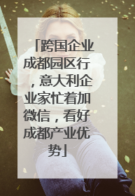 跨国企业成都园区行，意大利企业家忙着加微信，看好成都产业优势