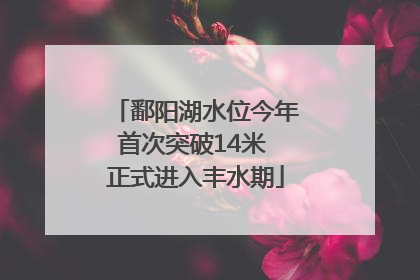 鄱阳湖水位今年首次突破14米 正式进入丰水期