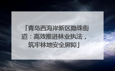 青岛西海岸新区隐珠街道：高效推进林业执法，筑牢林地安全屏障