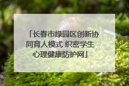 长春市绿园区创新协同育人模式 织密学生心理健康防护网
