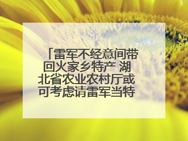雷军不经意间带回火家乡特产 湖北省农业农村厅或可考虑请雷军当特产大使