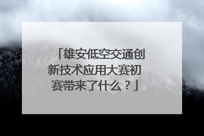 雄安低空交通创新技术应用大赛初赛带来了什么？