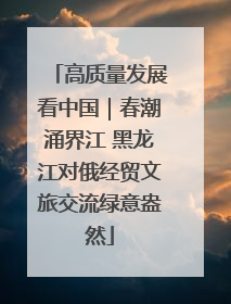 高质量发展看中国｜春潮涌界江 黑龙江对俄经贸文旅交流绿意盎然