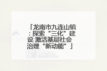 龙南市九连山镇：探索“三化”建设 激活基层社会治理“新动能”