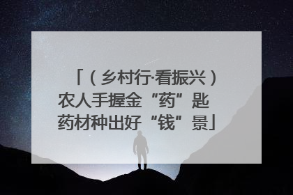 （乡村行·看振兴）农人手握金“药”匙 药材种出好“钱”景