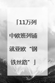 11万列中欧班列铺就亚欧“钢铁丝路”