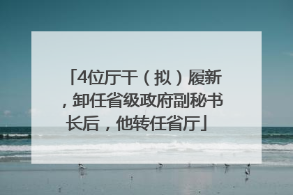 4位厅干（拟）履新，卸任省级政府副秘书长后，他转任省厅