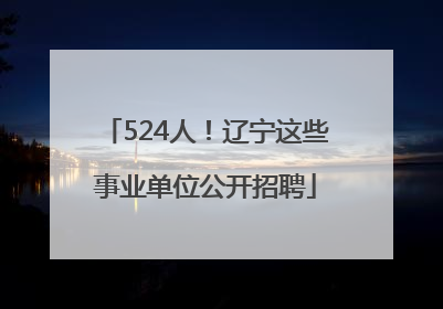 524人！辽宁这些事业单位公开招聘