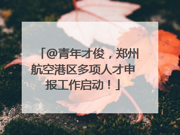 @青年才俊，郑州航空港区多项人才申报工作启动！