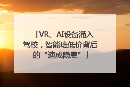 VR、AI设备涌入驾校，智能班低价背后的“速成隐患”